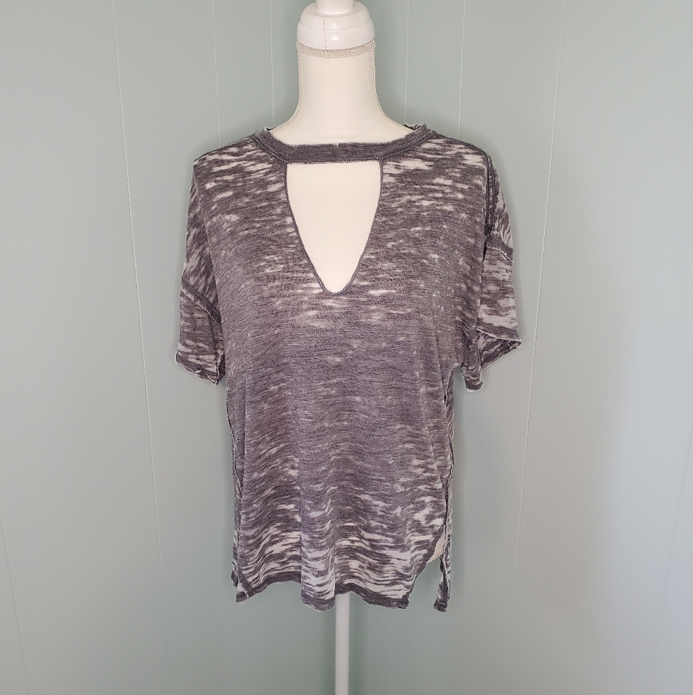 Free People Washed Gray Tee